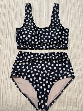 Tea Collection Black & White Polka Dot Bikini Set